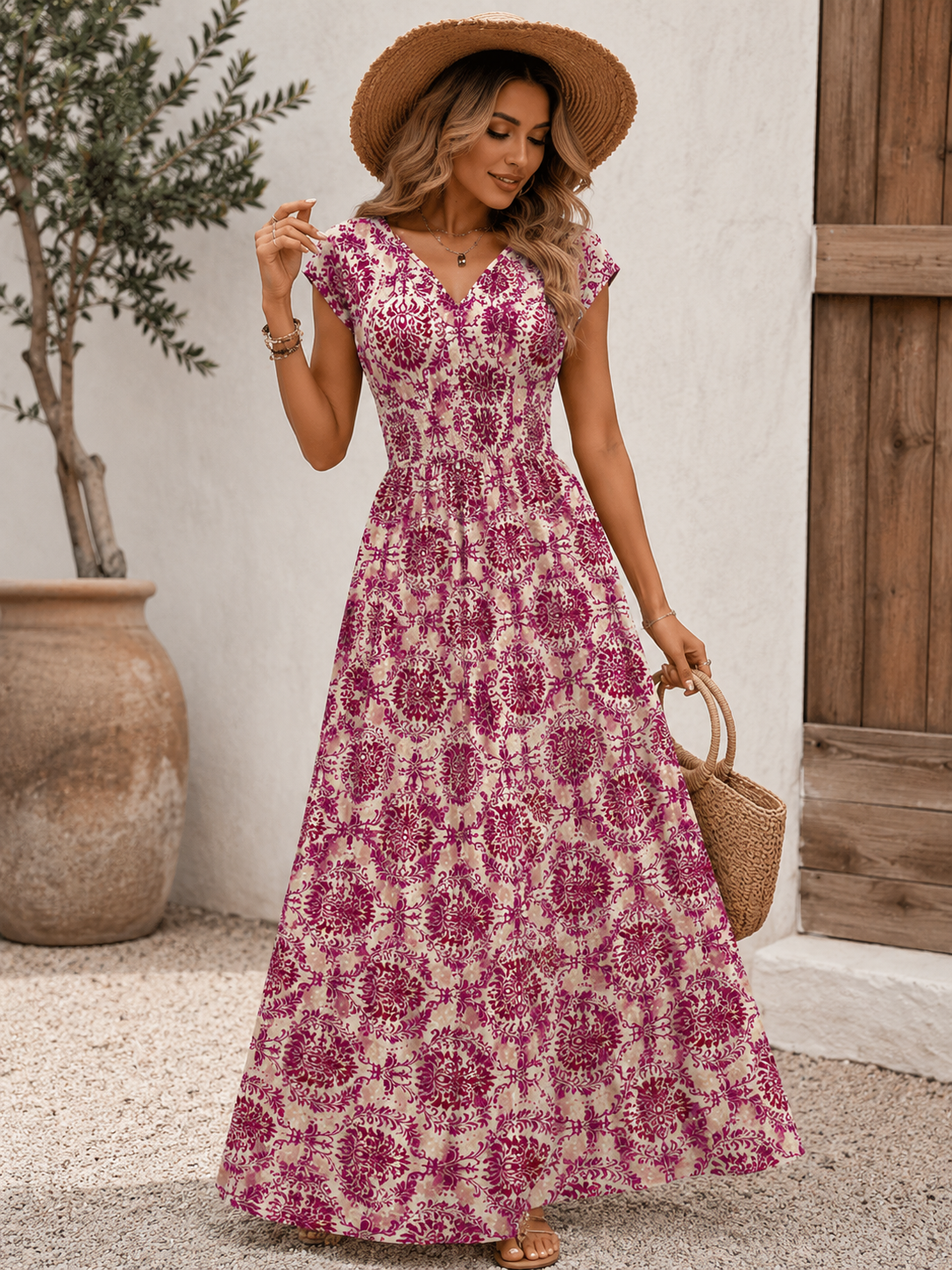 Abito Lungo Floreale Boho Chic