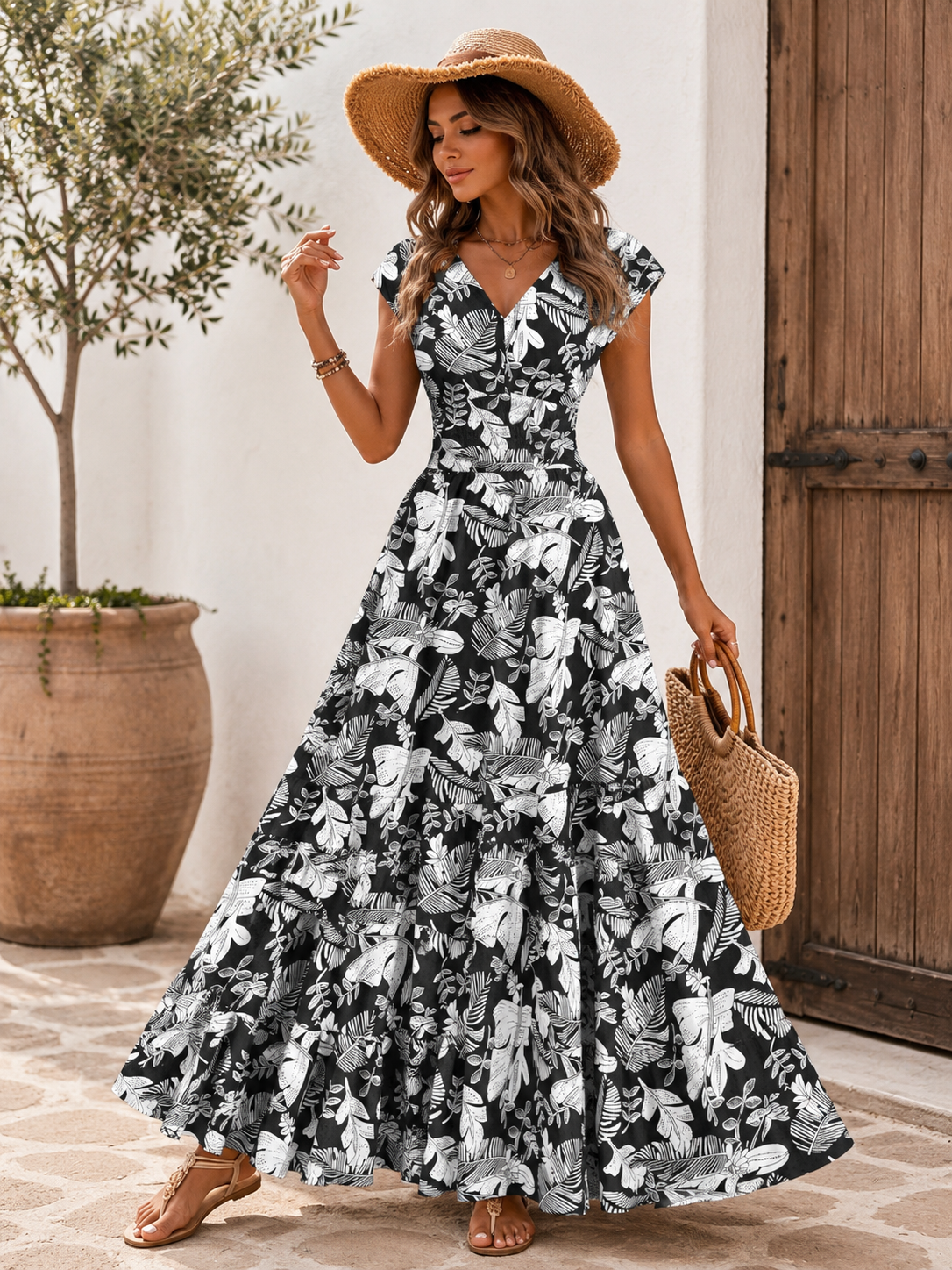 Abito Lungo Floreale Boho Chic