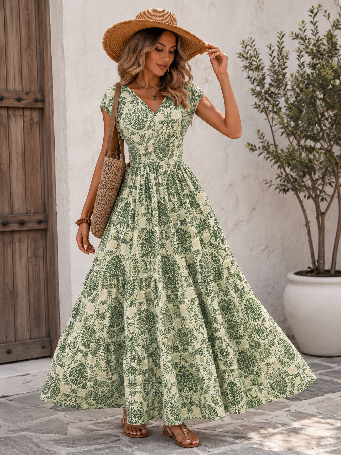 Abito Lungo Floreale Boho Chic
